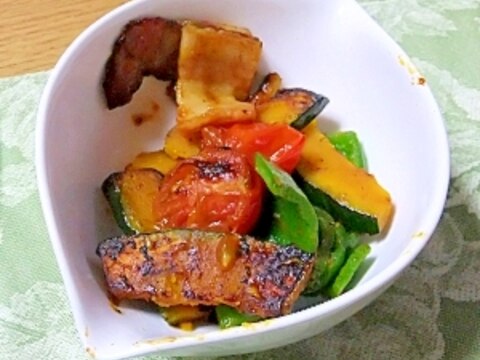 野菜とベーコンのホットサラダ・バルサミコソース